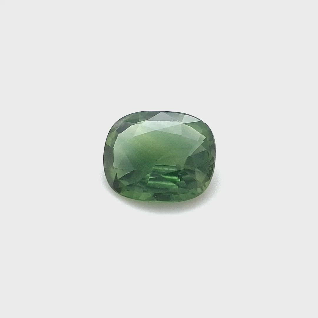 0.82ct Australian Sapphire, Green, Blue - Cushion