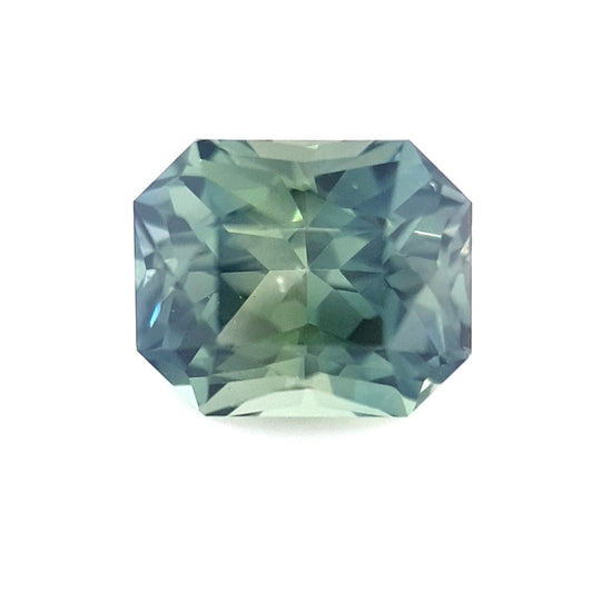 1.61ct Australian Sapphire, Parti, Blue, Green, Teal - Radiant Cut