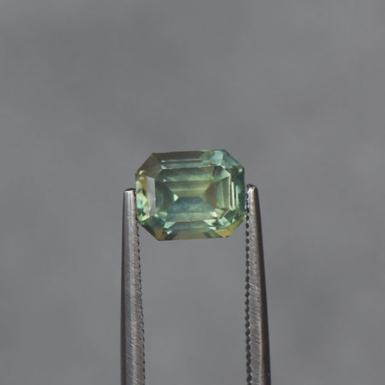 2.51ct Australian Sapphire, Parti Blue, Yellow, Green, Teal - Emerald Cut