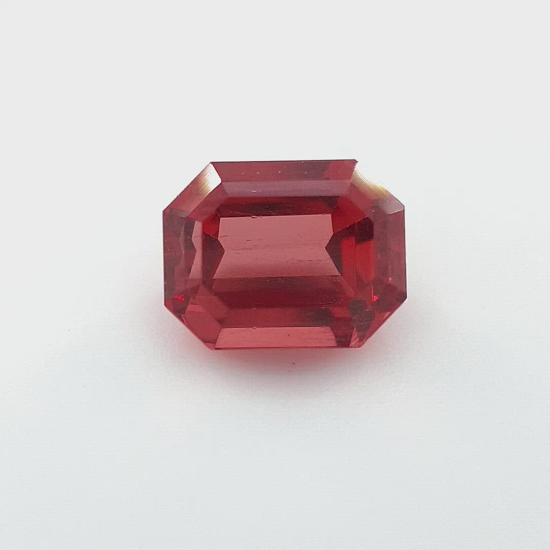 1.44ct Ceylon Padparadscha Sapphire Sunset, Orange, Pink  - Emerald cut
