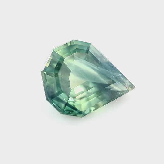 0.89ct Australian Sapphire Parti, Blue, Yellow, Green, Teal - Pear cut
