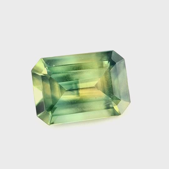 1.32ct Australian Sapphire Parti Yellow, Teal, Blue, Green - Emerald Cut
