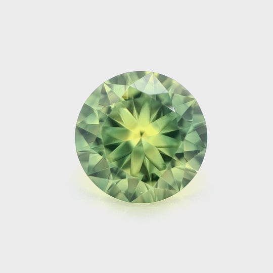 1.77ct Australian Sapphire, Wattle Parti, Green, Yellow, Blue - Round