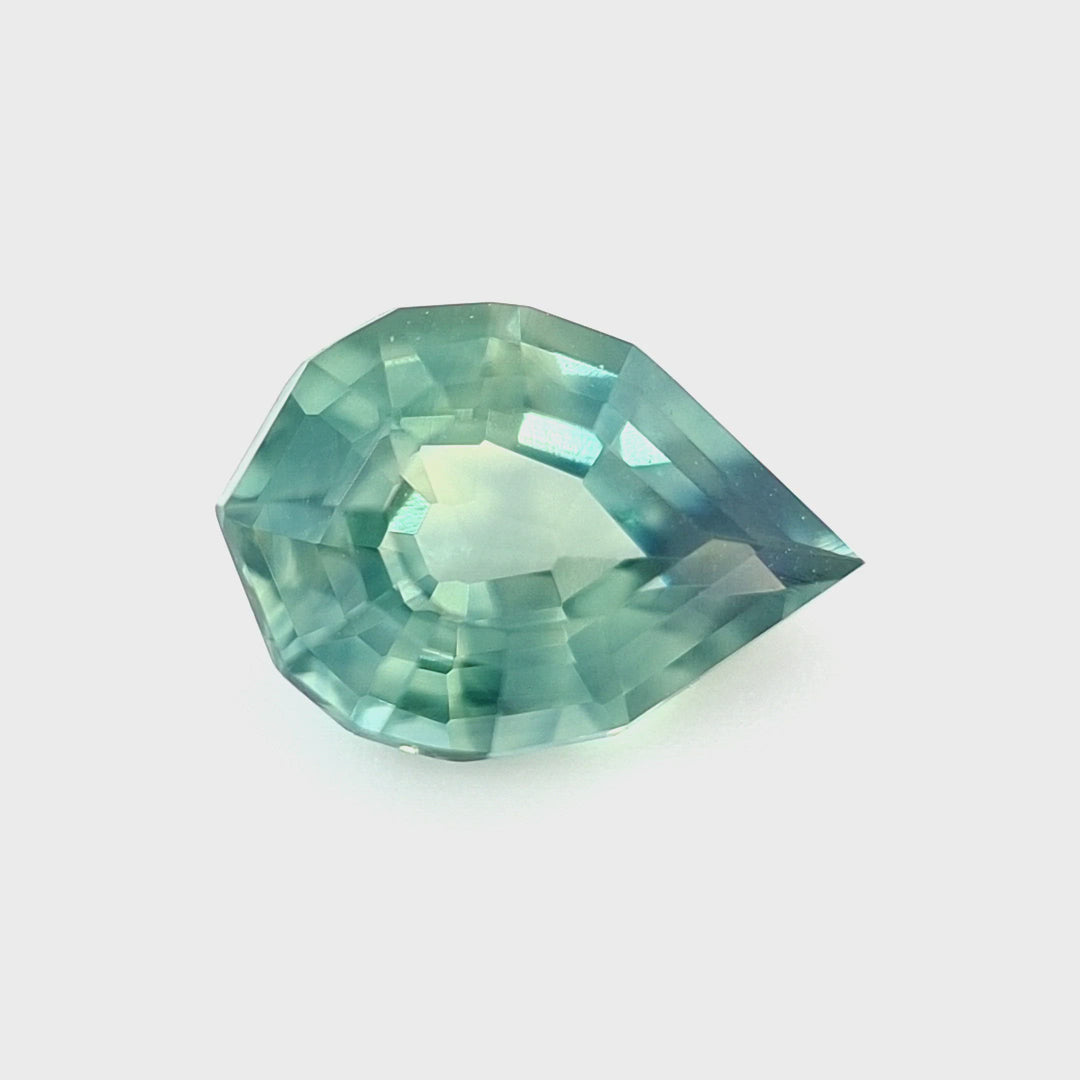 0.85ct Australian Sapphire Teal, Yellow- Pear cut