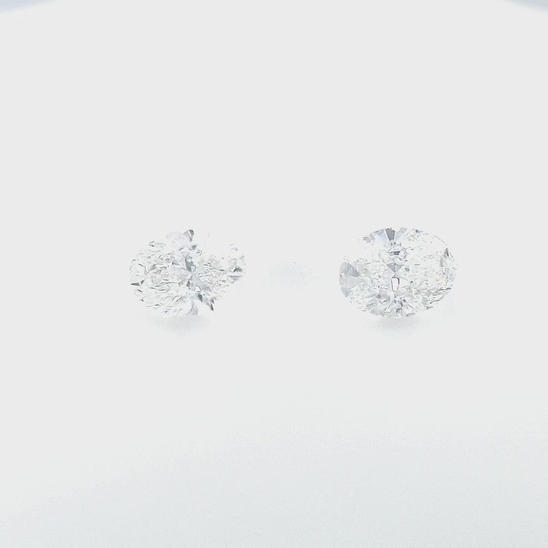 0.62ct TDW Australian Argyle Diamond Pair - Oval