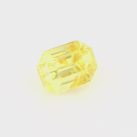 1.36ct Australian Sapphire, Intense Yellow - Emerald cut