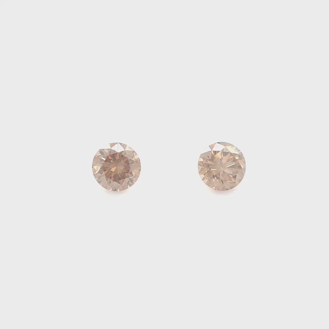 0.36ct TDW Australian Champagne Argyle Diamond Pair - Round