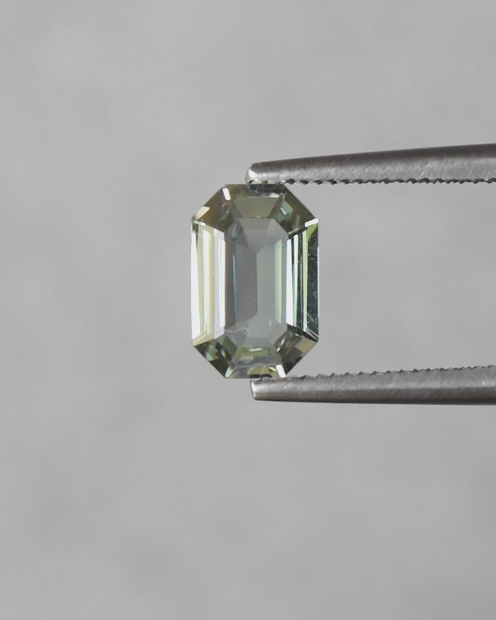 1.10ct Australian Sapphire, Teal, Green, Blue - Emerald Cut