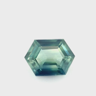 0.98ct Australian Sapphire, Teal, Blue - Hexagon