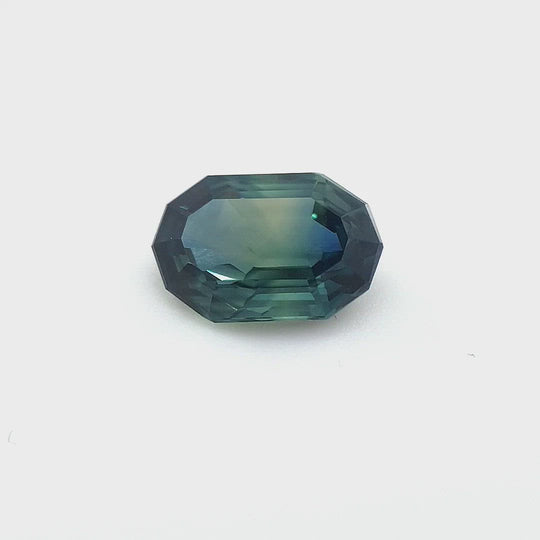 1.52ct Australian Sapphire, Teal, Green, Blue, Yellow - Decagon