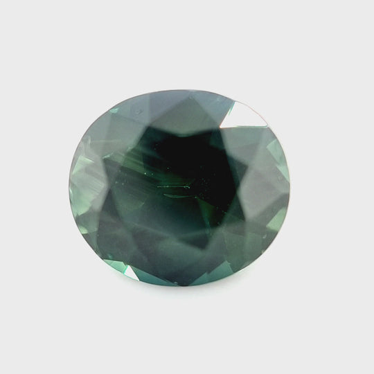 1.65ct Australian Sapphire, Deep Blue, Green, Teal, Black- Oval