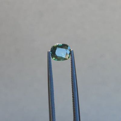 0.82ct Australian Sapphire, Green, Blue - Cushion