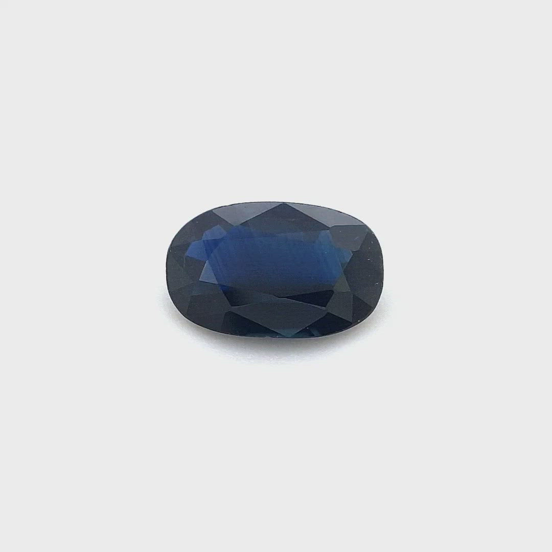 0.62ct Australian Sapphire, Blue, Black - Oval