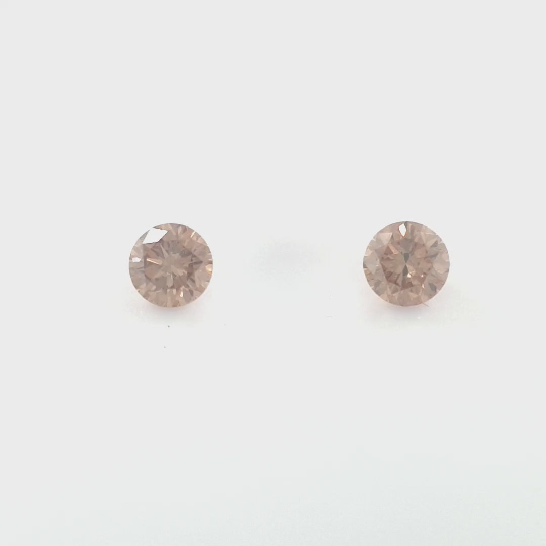 0.26ct TDW Australian Champagne Argyle Diamond Pair - Round