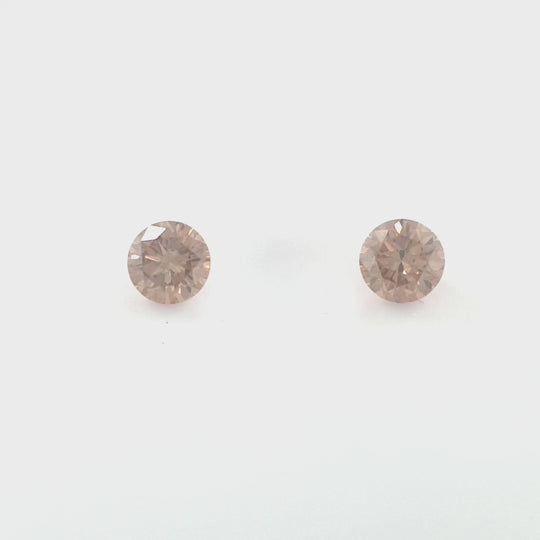 0.26ct TDW Australian Champagne Argyle Diamond Pair - Round