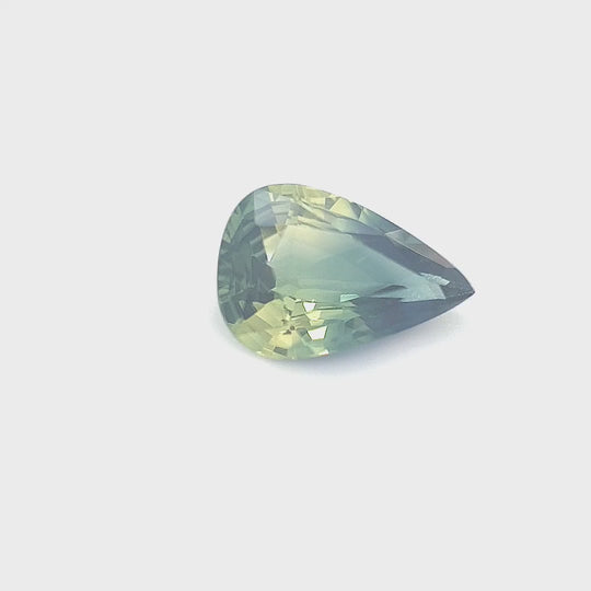 1.23ct Australian Sapphire, Parti, Blue, Yellow, Teal - Pear
