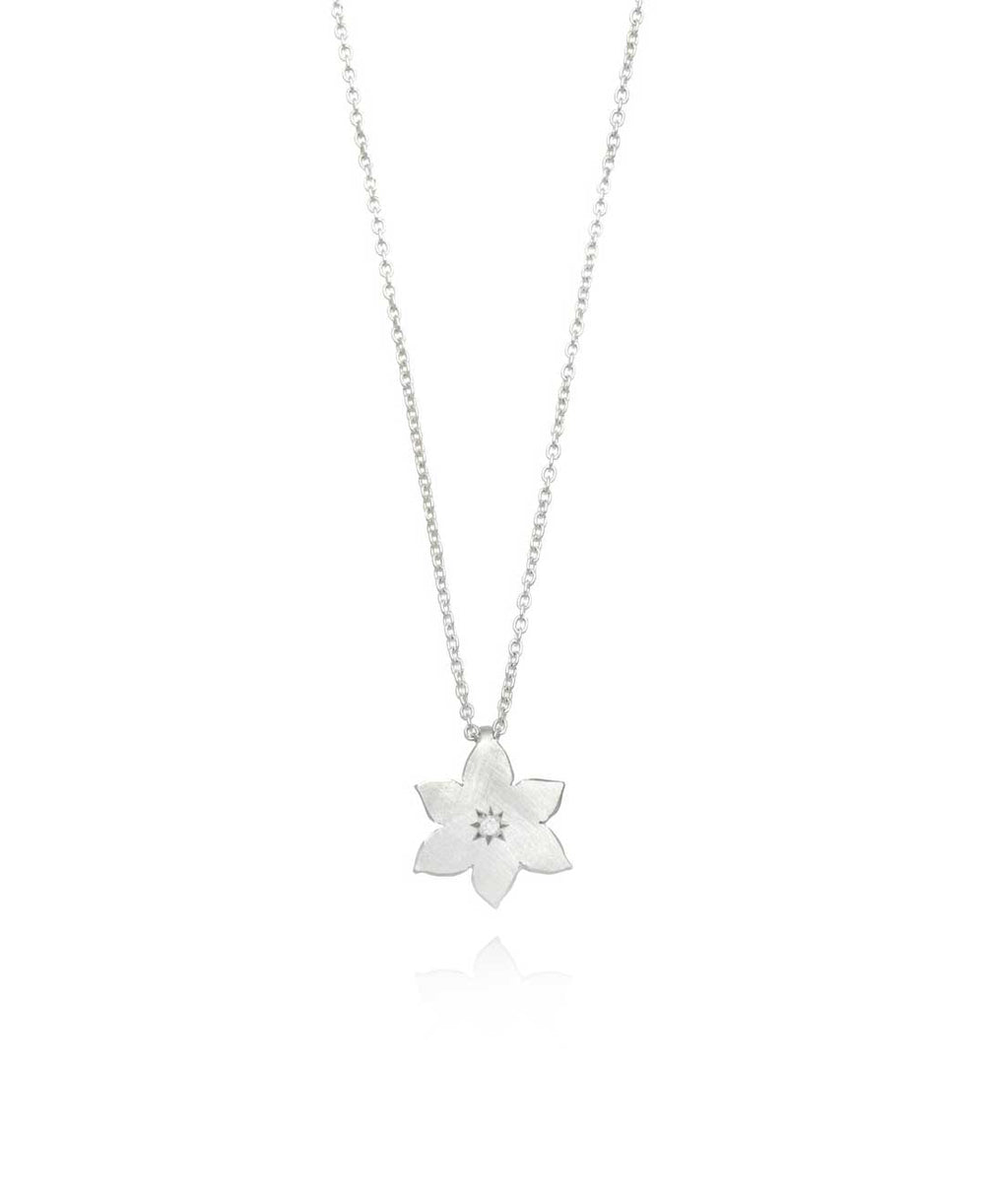 Metallic Sun Orchid Pendant - Medium - Sterling Silver
