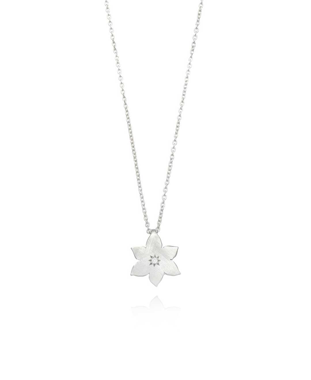 Metallic Sun Orchid Pendant - Medium - Sterling Silver