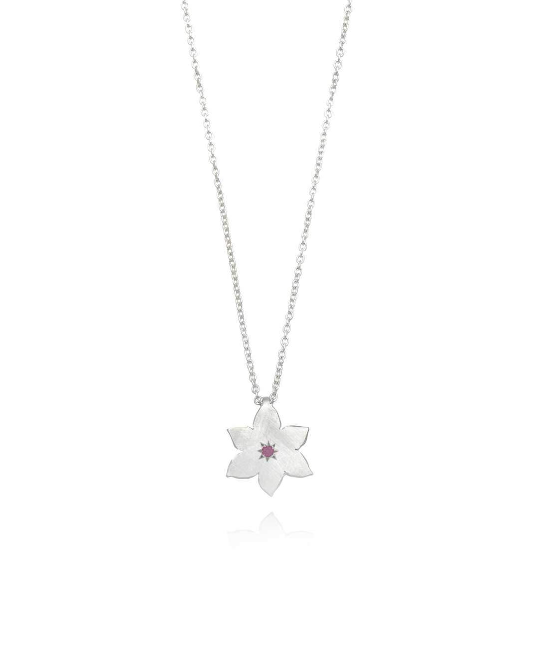 Metallic Sun Orchid Pendant - Medium - Sterling Silver