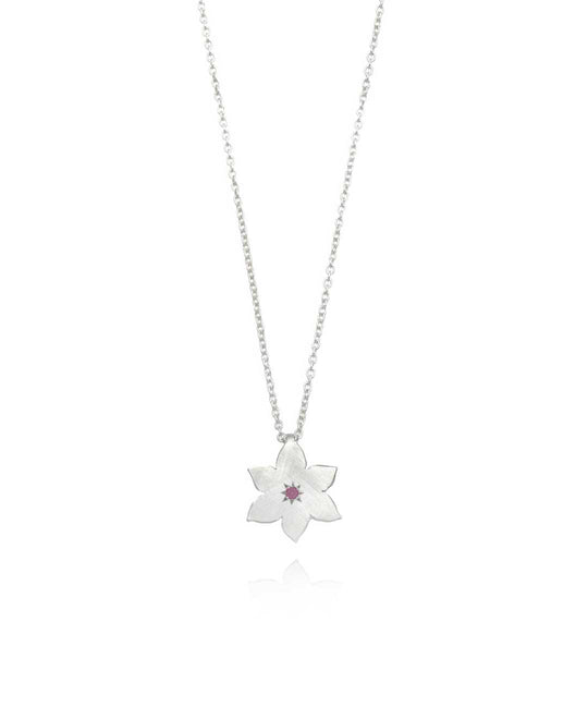 Metallic Sun Orchid Pendant - Medium - Sterling Silver