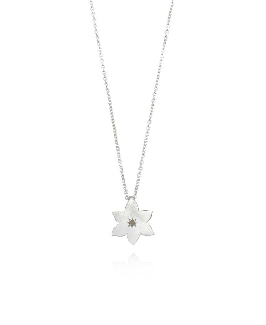 Metallic Sun Orchid Pendant - Medium - Sterling Silver