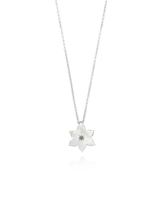 Metallic Sun Orchid Pendant - Medium - Sterling Silver